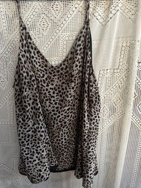 torrid Leopard Print Satin Tank Top in Brown and Black